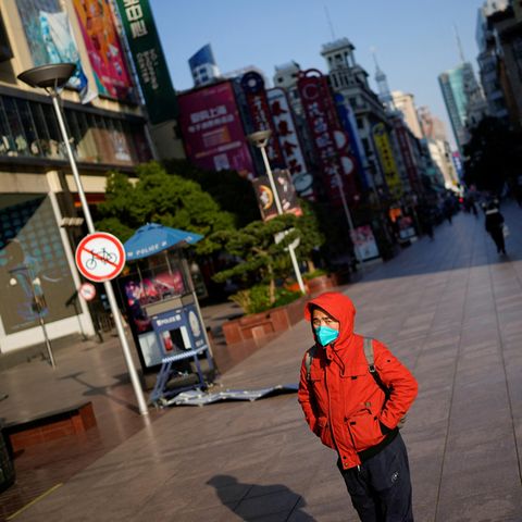 Leere Einkaufsstraßen in Shanghai kurz vor Weihnachten