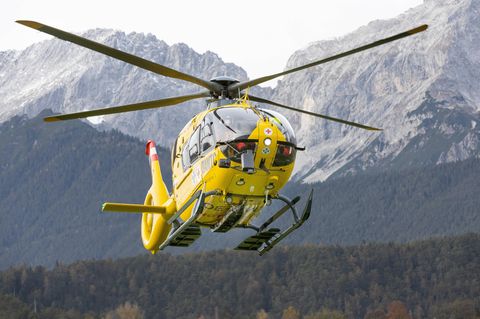Ein Rettungshubschrauber in Österreich im Einsatz