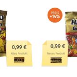 Kandidat 5: Haribo Goldbären  Auch die berühmten Goldbären wurden 2022 heimlich teurer. Für den gleichen Preis gibt's jetzt nur noch 175 Gramm statt 200 Gramm. Die Tüte wurde zwei Zentimeter kürzer und blieb in der Breite unverändert. Im Vergleich zu anderen Kandidaten ist die versteckte Preiserhöhung noch moderat. Dafür sind aber auch gleich 75 weitere Produkte aus dem Haribo-Sortiment teurer geworden. Als Grund nennt Haribo höhere Kosten für Zutaten wie Zucker, Glukose und Gelatine sowie Verpackung und Energie. Hier geht's zur Wahl der "Mogelpackung des Jahres"