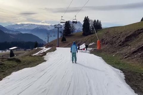 Video: Schweizer Skiort ohne Schnee