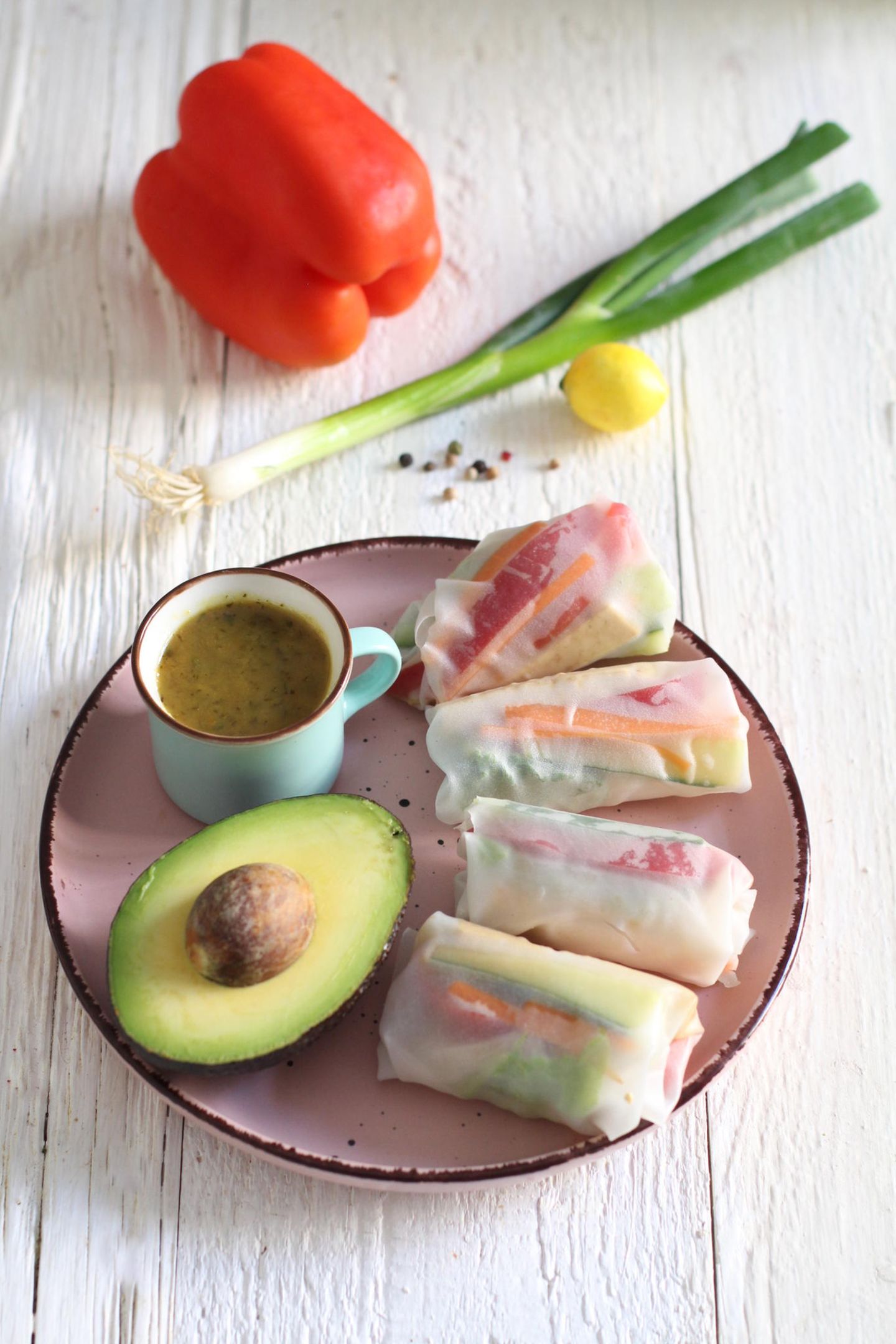 Sommerrollen mit Erdnusssauce Sommerrollen mit Erdnusssauce