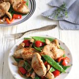 Putenpfanne mit Zuckerschoten