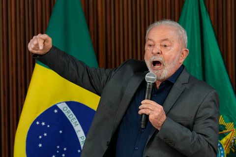 Luiz Inacio Lula da Silva, Präsident von Brasilien, spricht während eines Treffens mit Gouverneuren