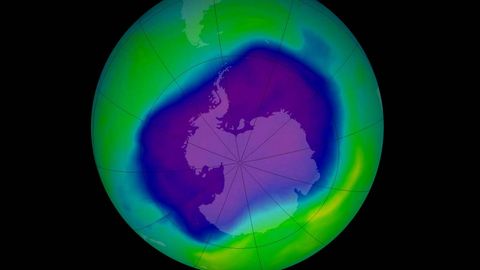 Dieses Archivfoto zeigt das Ozonloch über der Antarktis