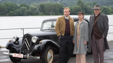 Max Riemelt, Mercedes Müller und Sebastian Blomberg am Set von "Bonn – alte Freunde, neue Feinde"