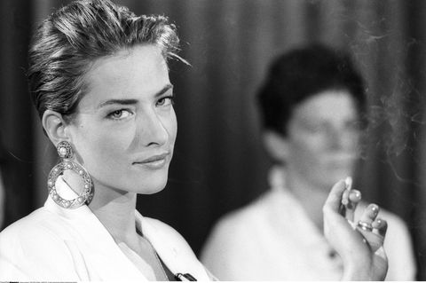 Tatjana Patitz im Juli 1990 in einer NDR Talk-Show