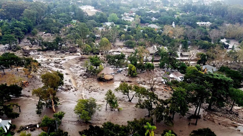 Schneise der Verwüstung: Mindestens 17 Menschen sind bei den Unwettern im kalifornischen Montecito ums Leben gekommen