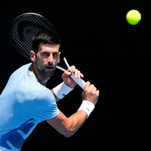 Novak Djokovic beim Training für die Australian Open in Melbourne
