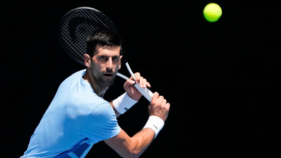 Novak Djokovic beim Training für die Australian Open in Melbourne