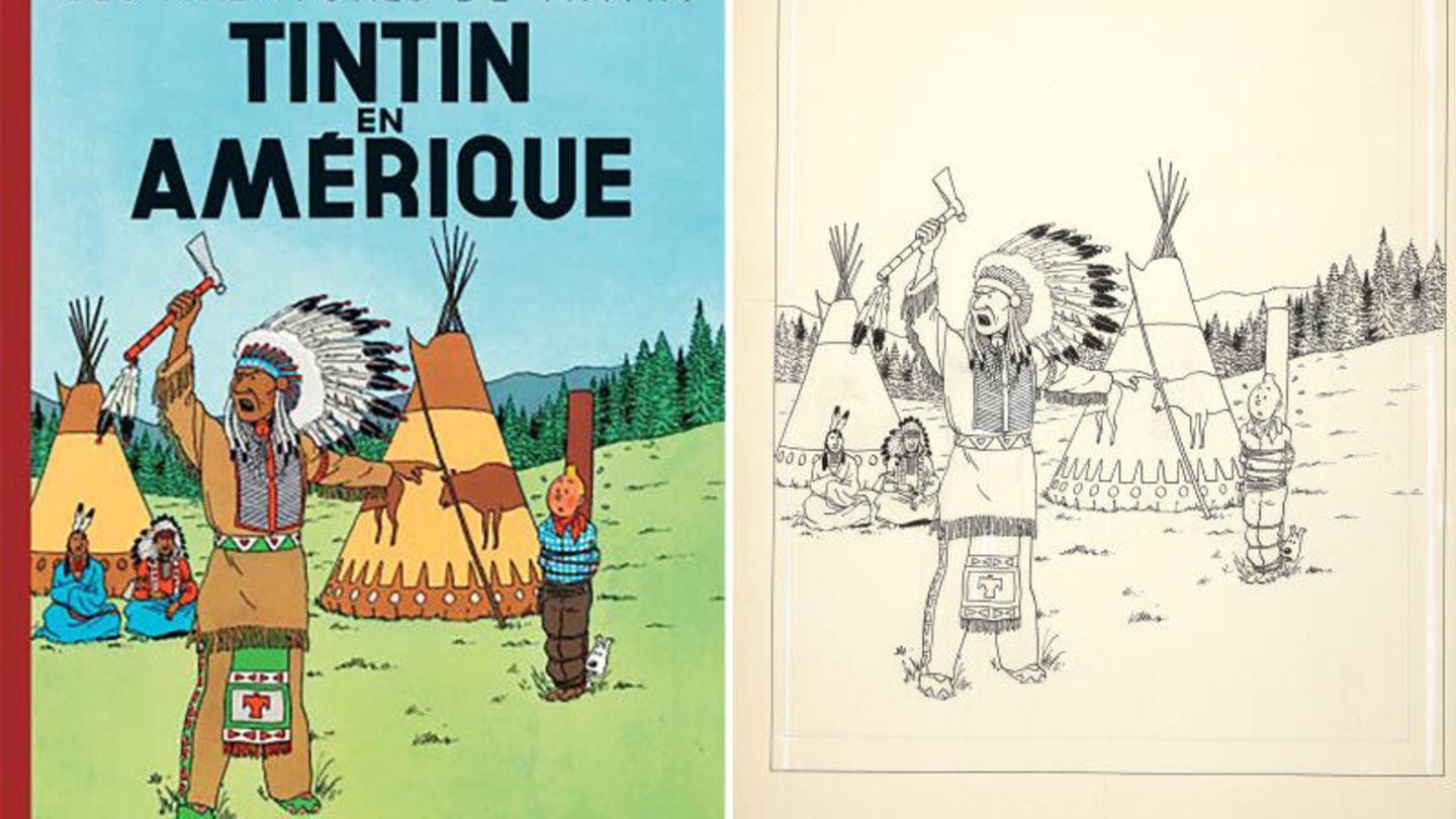 Tintin: Original drawing of Tintin in America will be auctioned