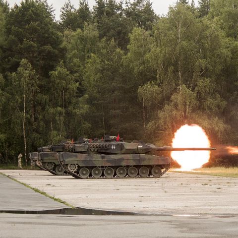 Der Leopard 2 während einer Übung im Jahr 2018