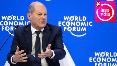 Bundeskanzler Olaf Scholz während des 53. Jahrestreffens des Weltwirtschaftsforums (WEF) in Davos