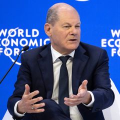 Bundeskanzler Olaf Scholz während des 53. Jahrestreffens des Weltwirtschaftsforums (WEF) in Davos