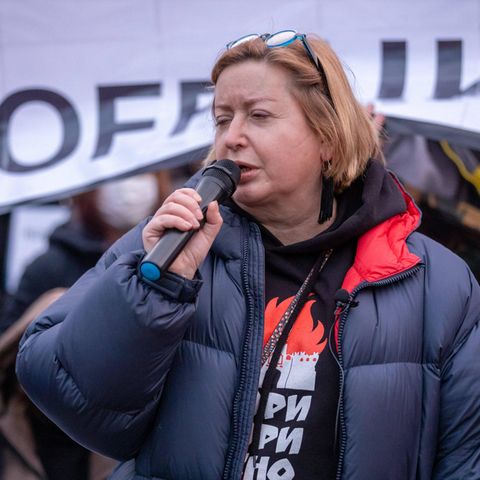 Menschenrechtsaktivistin und Journalistin Olga Romanowa in Berlin