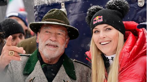 Vip-News: Arnold Schwarzenegger guckt Ski-Rennen mit Lindsay Vonn