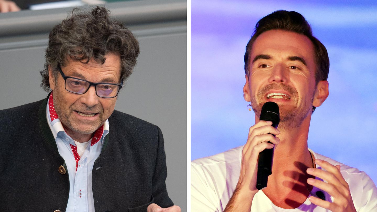 Diether Dehm (l.) will nicht, dass Florian Silbereisen seinen Songtext anders singt, als von ihm geschrieben