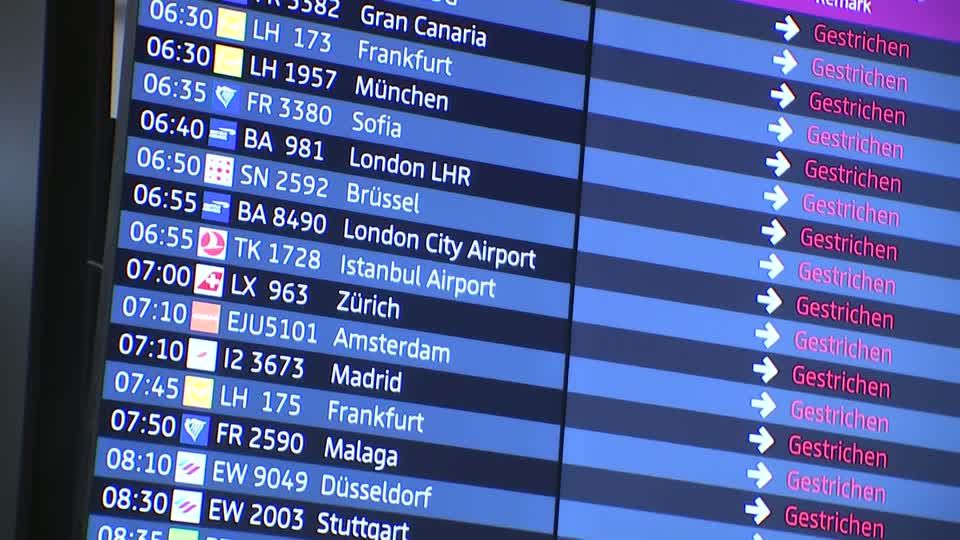 Video: Berlin: Ganztägiger Warnstreik am Hauptstadtflughafen Video: Berlin: Ganztägiger Warnstreik am Hauptstadtflughafen