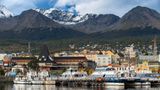 Blick auf den Hafen von Ushuaia, Argentinien