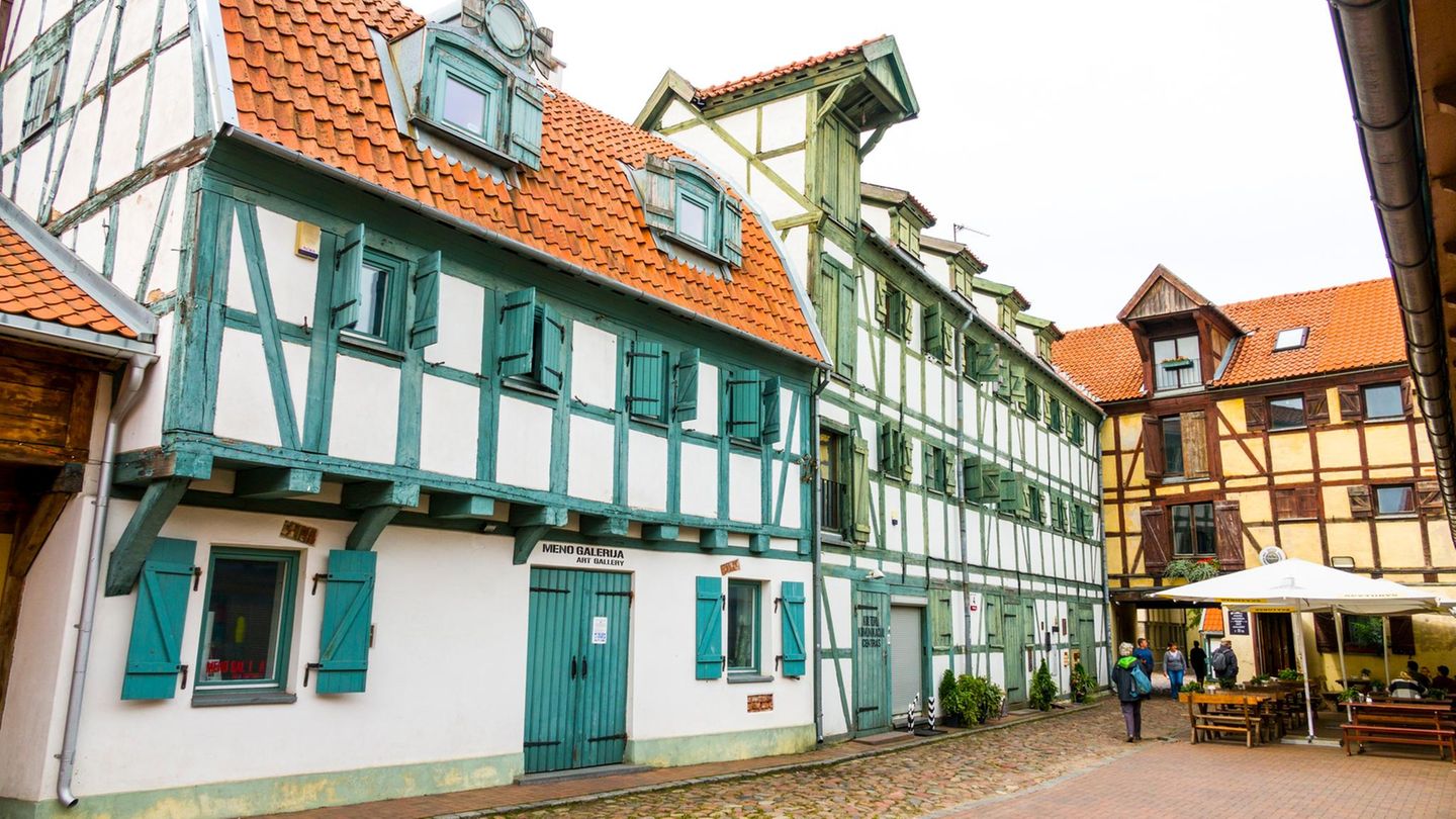 Fachwerkhäuser in Klaipėda , Litauen