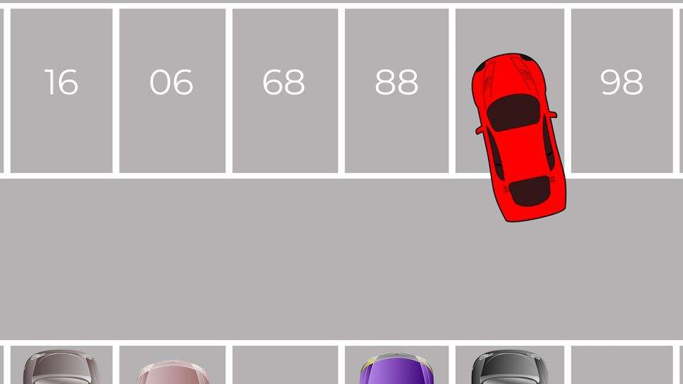 Logik-Rätsel: Auf welchen Parkplatz parkt das rote Auto?