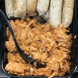 Dieser "Fleischsalat" besteht aus Jackfrucht.