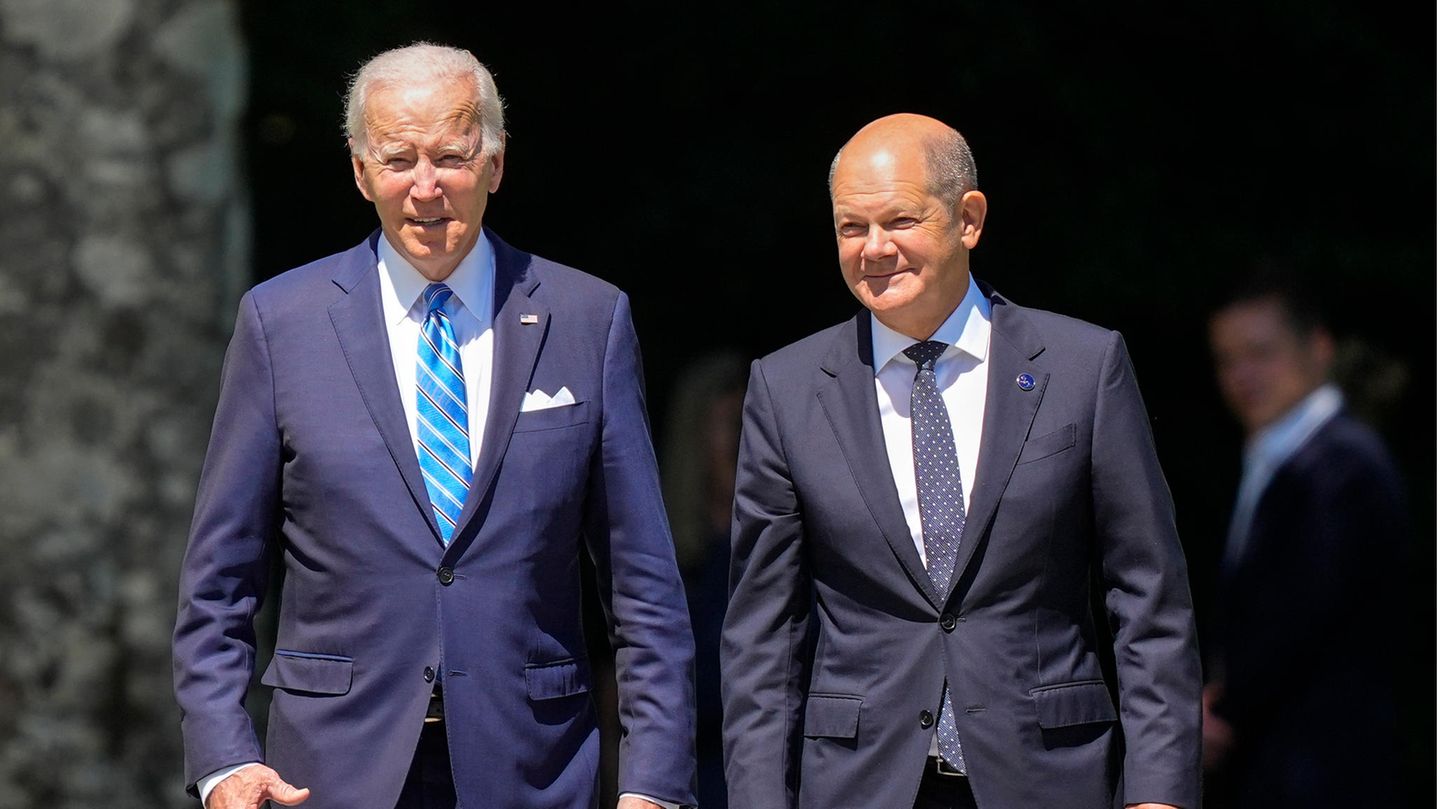 US-Präsident Joe Biden (l.) und Bundeskanzler Olaf Scholz 