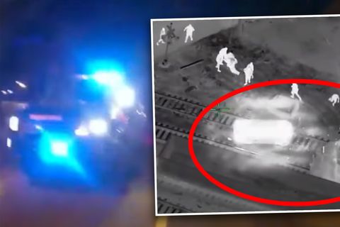 Wilde Verfolgungsjagd: Mann schrottet geklautes Polizeiauto – und muss dann vor Zug gerettet werden