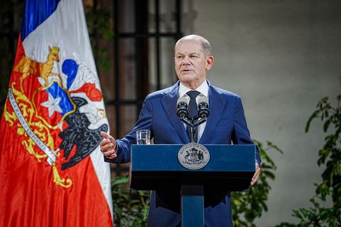 Bundeskanzler Olaf Scholz (SPD) in Santiago De Chile
