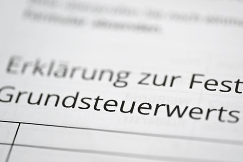 Ein Formular zur Angabe des Grundsteuerwerts für die Grundsteuer