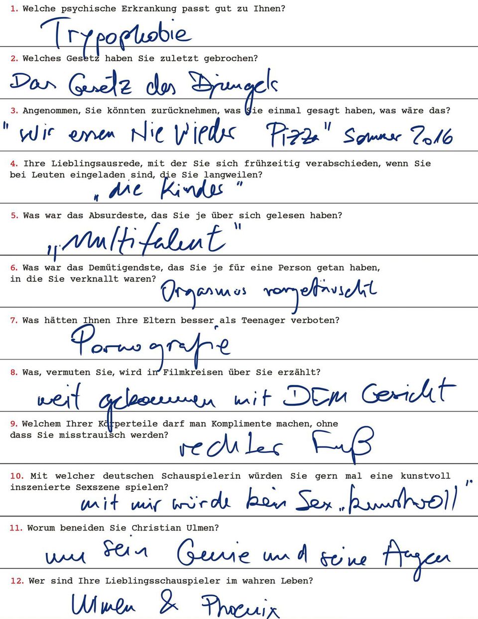 Frage Antwort-Zettel