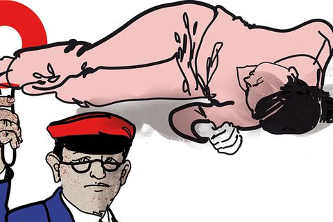 Illustration einer kollabierten Frau