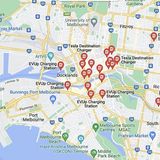 Übersicht der Ladestationen im Stadtkern von Melbourne