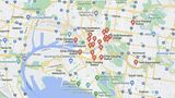 Übersicht der Ladestationen im Stadtkern von Melbourne
