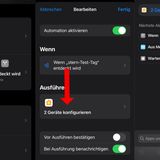 Unter "Automation" den NFC-Tag auswählen, "Geräte konfigurieren" klicken und "Apps und Aktionen" suchen 