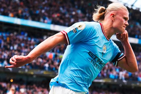Erling Haaland von Manchester City sein Tor im Spiel gegen Manchester United