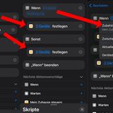 Per Drag and Drop beide unter "Wenn" und "Sonst" ziehen, unter "Wenn" auf "Eingabe" klicken und die Stehlampe auswählen