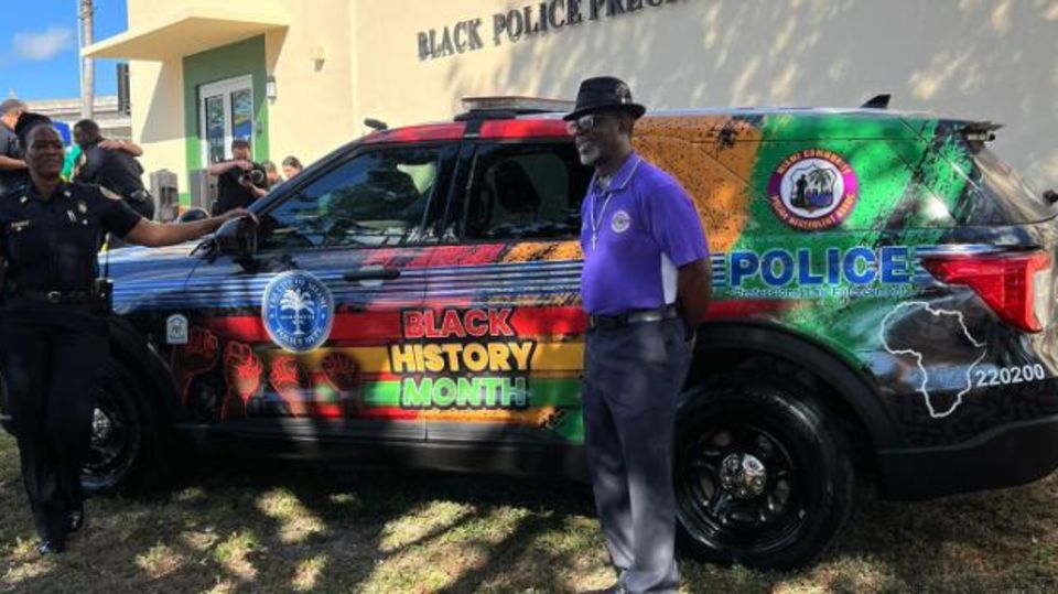 Anlässlich des Black History Month umgestalteter Streifenwagen der Polizei Miami