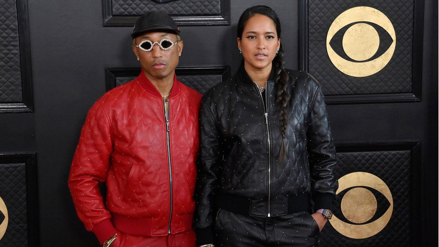 US-Rapper Pharrell Williams kam gemeinsam mit seiner Ehefrau Helen Lasichanh zu den Grammys. 