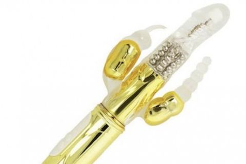 Ein goldener Vibrator der ausgeraubten Firma "Dream Love".