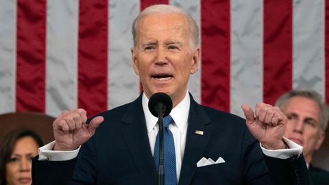 US-Präsident Joe Biden hält die Rede zur Lage der Nation im Repräsentantenhaus des US-Kapitols