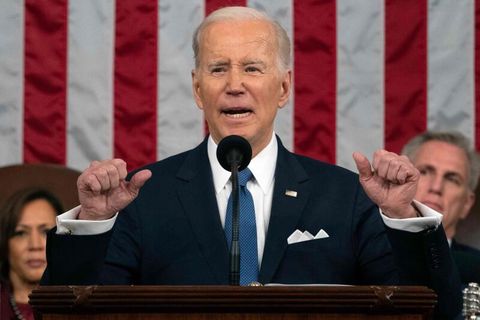 US-Präsident Joe Biden hält die Rede zur Lage der Nation im Repräsentantenhaus des US-Kapitols