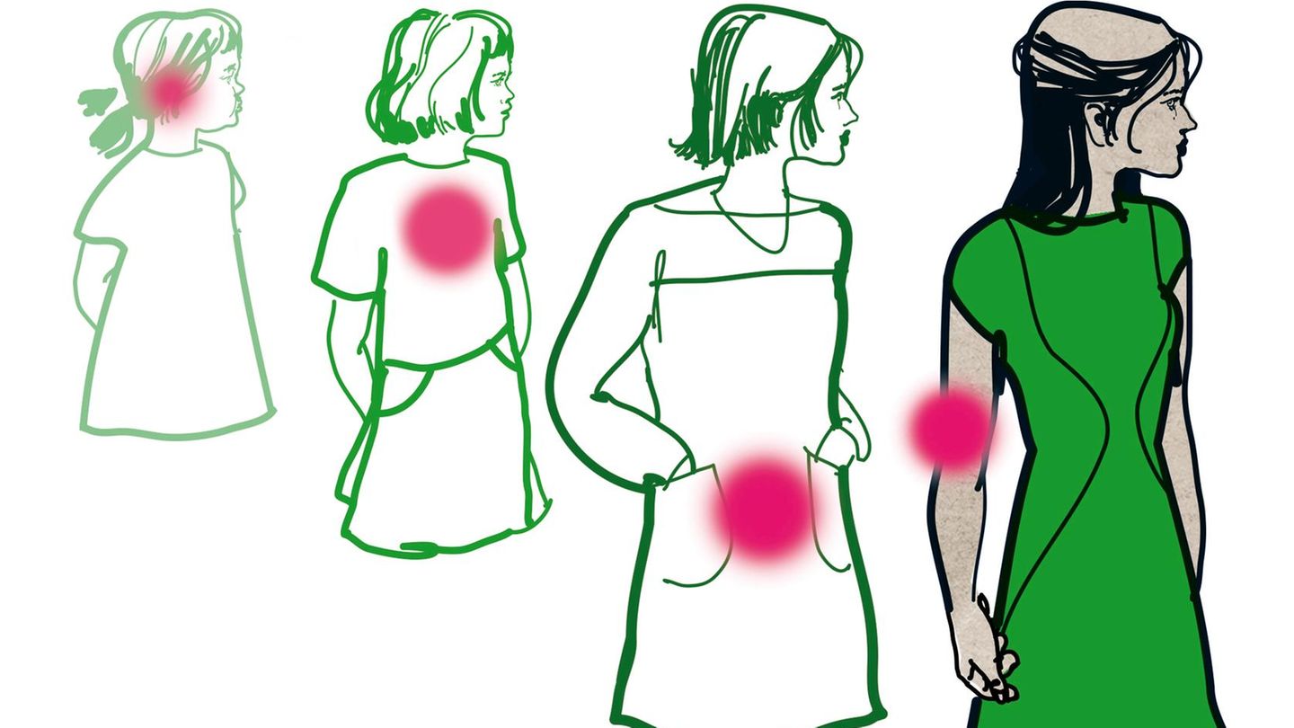 Illustration einer jungen Patientin Illustration einer jungen Patientin