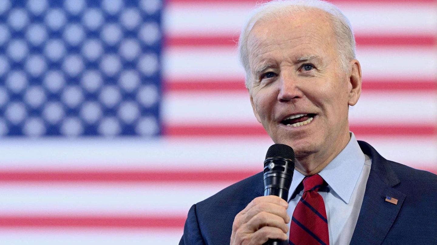 US-Präsident Joe Biden bei einem Aufritt in DeForest, Wisconsin