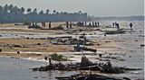 Menschen suchen am Strand bei Hakkeduwa auf Sri Lanka nach Opfern des Tsunamis