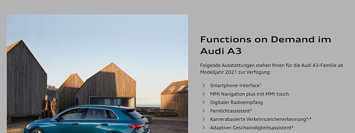 Functions on Demand im Audi A3