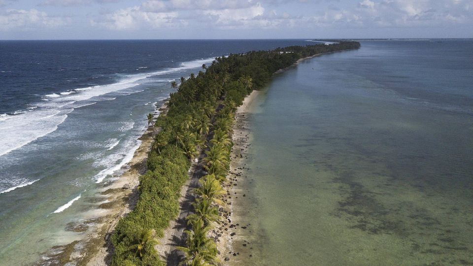 Tuvalu von oben Blick auf Tuvalu