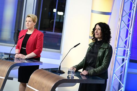 Noch unentschieden: Franziska Giffey und Bettina Jarasch kämpfen um den zweiten Platz