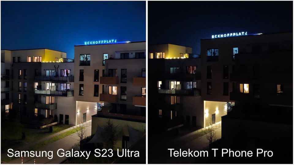 Vergleich Samsung Galaxy S23 Ultra gegen Telekom T Phone Pro - Nachtaufnahmen