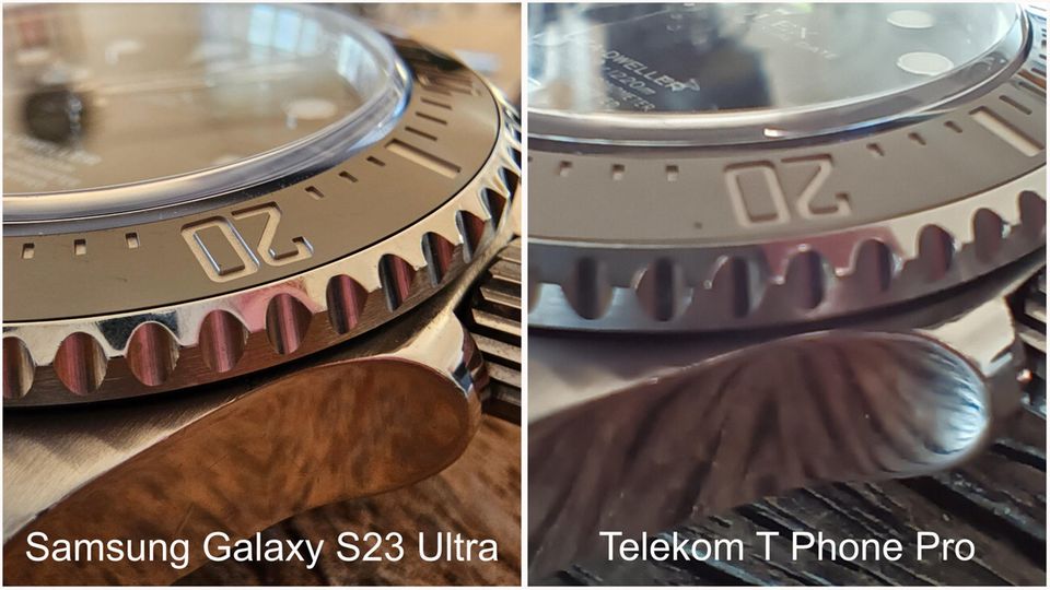 Vergleich Samsung Galaxy S23 Ultra gegen Telekom T Phone Pro - Makro
