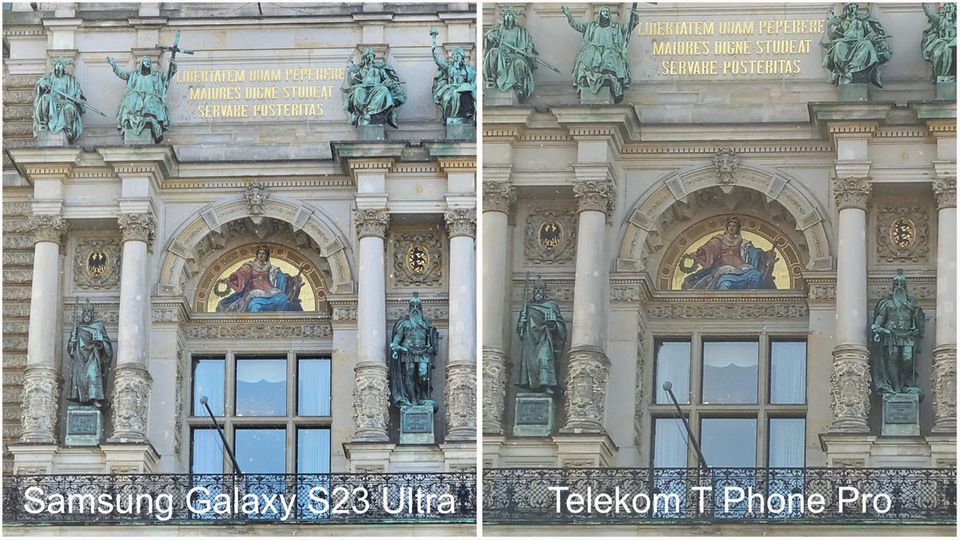 Vergleich Samsung Galaxy S23 Ultra gegen Telekom T Phone Pro - Rathaus